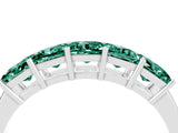 White gold Princess Cut Five-Stone Green Sapphire Band with Prong Setting_10