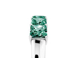 White gold Princess Cut Five-Stone Green Sapphire Band with Prong Setting_11