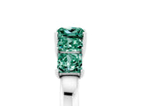 White gold Princess Cut Five-Stone Green Sapphire Ring with Classic Prong Setting_11