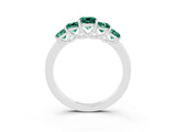 White gold Princess Cut Five-Stone Green Sapphire Ring with Classic Prong Setting_9