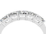 White gold Princess Cut Five-Stone Moissanite Band with Prong Setting_10