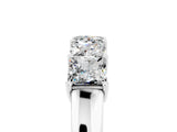 White gold Princess Cut Five-Stone Moissanite Band with Prong Setting_11