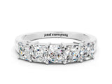 White gold Princess Cut Five-Stone Moissanite Band with Prong Setting_6