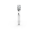 White gold Princess Cut Five-Stone Moissanite Band with Prong Setting_8