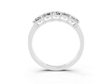 White gold Princess Cut Five-Stone Moissanite Band with Prong Setting_9