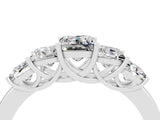 White gold Princess Cut Five-Stone Moissanite Ring with Classic Prong Setting_10