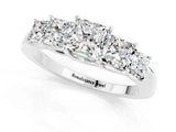 White gold Princess Cut Five-Stone Moissanite Ring with Classic Prong Setting_7
