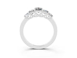 White gold Princess Cut Five-Stone Moissanite Ring with Classic Prong Setting_9
