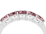 White gold Princess Cut Five-Stone Morganite Band with Prong Setting_10