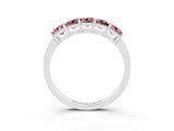 White gold Princess Cut Five-Stone Morganite Band with Prong Setting_9