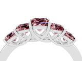 White gold Princess Cut Five-Stone Morganite Ring with Classic Prong Setting_10