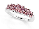 White gold Princess Cut Five-Stone Morganite Ring with Classic Prong Setting_7