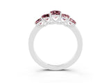 White gold Princess Cut Five-Stone Morganite Ring with Classic Prong Setting_9