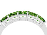 White gold Princess Cut Five-Stone Peridot Band with Prong Setting_10