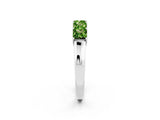 White gold Princess Cut Five-Stone Peridot Band with Prong Setting_8