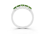 White gold Princess Cut Five-Stone Peridot Band with Prong Setting_9