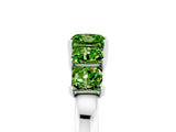White gold Princess Cut Five-Stone Peridot Ring with Classic Prong Setting_11