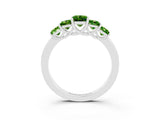 White gold Princess Cut Five-Stone Peridot Ring with Classic Prong Setting_9