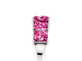 White gold Princess Cut Five-Stone Pink Sapphire Ring with Classic Prong Setting_23
