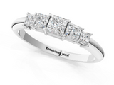 White gold Princess Cut Five-Stone Prong Set Diamond Band_30