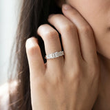 White gold Princess Cut Five-Stone Prong Set Diamond Band_48