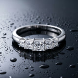 White gold Princess Cut Five-Stone Prong Set Diamond Band_49