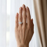 White gold Princess Cut Five-Stone Prong Set Diamond Ring with Classic Band_12