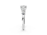 White gold Princess Cut Five-Stone Prong Set Diamond Ring with Classic Band_70