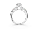 White gold Princess Cut Five-Stone Prong Set Diamond Ring with Classic Band_71
