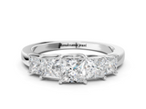 White gold Princess Cut Five-Stone Prong Set White Gold Band_108