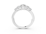 White gold Princess Cut Five-Stone Prong Set White Gold Band_111