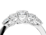 White gold Princess Cut Five-Stone Prong Set White Gold Band_112