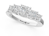 White gold Princess Cut Five-Stone Prong Set White Gold Band_115