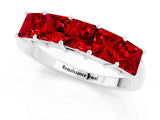 White gold Princess Cut Five-Stone Ruby Band with Prong Setting_7