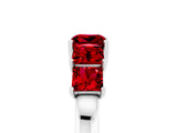 White gold Princess Cut Five-Stone Ruby Ring with Classic Prong Setting_11