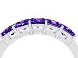 White gold Princess Cut Five-Stone Tanzanite Band with Prong Setting_10