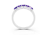 White gold Princess Cut Five-Stone Tanzanite Band with Prong Setting_9