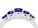 White gold Princess Cut Five-Stone Tanzanite Ring with Classic Prong Setting_10