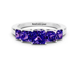 White gold Princess Cut Five-Stone Tanzanite Ring with Classic Prong Setting_6
