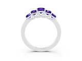 White gold Princess Cut Five-Stone Tanzanite Ring with Classic Prong Setting_9