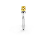 White gold Princess Cut Five-Stone Yellow Sapphire Band with Prong Setting_20