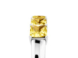 White gold Princess Cut Five-Stone Yellow Sapphire Band with Prong Setting_23