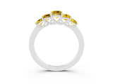 White gold Princess Cut Five-Stone Yellow Sapphire Ring with Classic Prong Setting_21