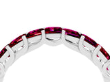 White gold Princess Cut Garnet Channel-Set Eternity Band with Prong Setting_10
