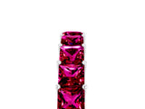 White gold Princess Cut Garnet Channel-Set Eternity Band with Prong Setting_11