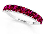 White gold Princess Cut Garnet Channel-Set Eternity Band with Prong Setting_7