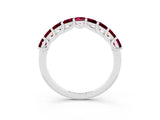 White gold Princess Cut Garnet Channel-Set Eternity Band with Prong Setting_9