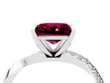 White gold Princess Cut Garnet Engagement Ring with Side Stone Accents and Four-Prong Setting_100