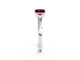 White gold Princess Cut Garnet Engagement Ring with Side Stone Accents and Four-Prong Setting_41