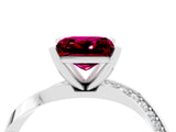 White gold Princess Cut Garnet Engagement Ring with Side Stone Accents and Four-Prong Setting_43